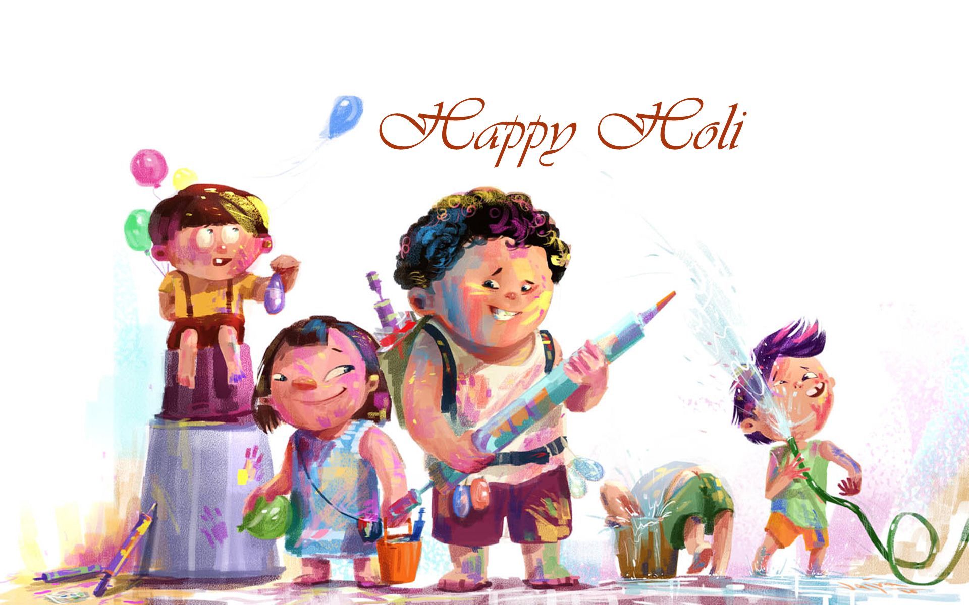 Happy Holi Image Cartoon